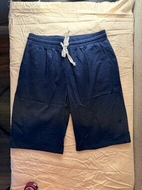 Blue Drawstring Casual Women Shorts